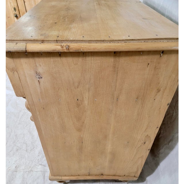 Wood Antique Three Drawer Pine Chest of Drawers From Wales- Circa 1890 For Sale - Image 7 of 11