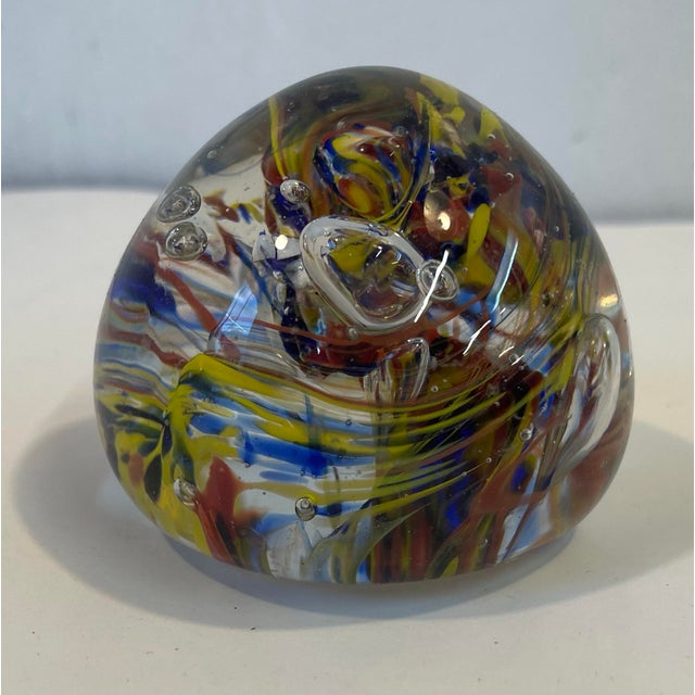 Mid-Century Modern Vintage Art Glass Paperweight For Sale - Image 3 of 7