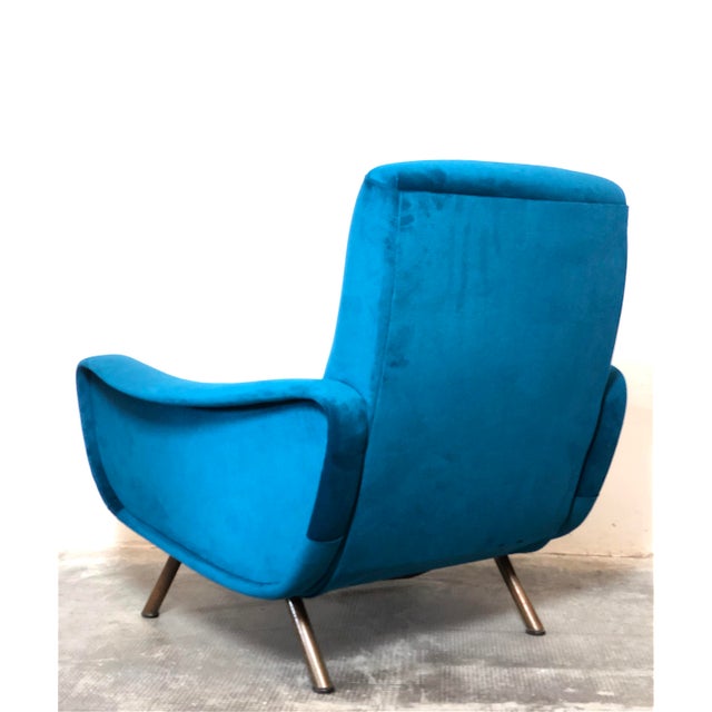 Cobalt Blue Lady Armchair by Marco Zanuso for Arflex, Italy, 1955 For Sale - Image 10 of 14