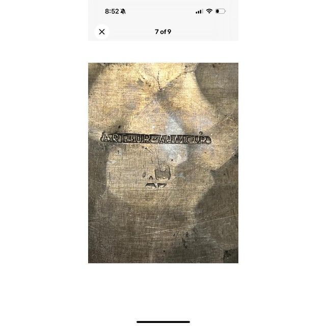 Metal 1930s Vintage Arthur Armour Hammered Aluminum Art Deco Mid Century Tray Butterfly Fairycore For Sale - Image 7 of 7