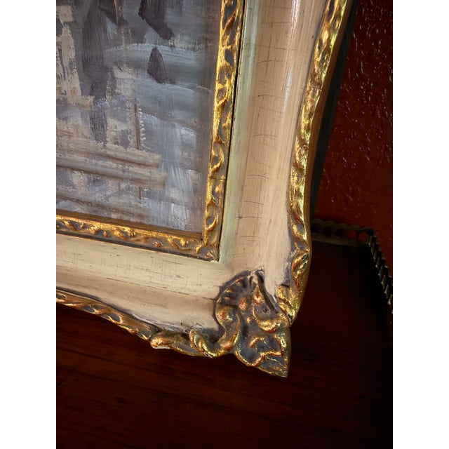 Vintage Mid Century Framed London Cityscape Oil Painting on Canvas - Signed For Sale - Image 4 of 5