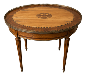 Louis XVI Bouillotte Table in Light Wood and Marquetry, 1890s