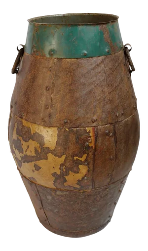 Vintage Industrial Farmhouse Iron Rivet Urn