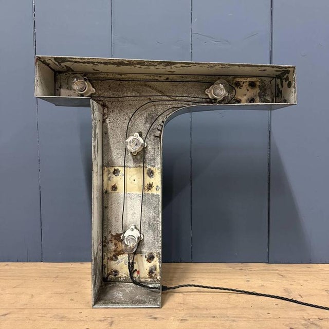 Large Zinc Letter T with Lighting from America For Sale - Image 15 of 18