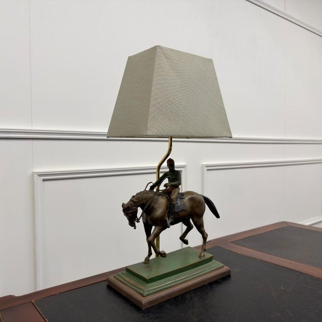 About this Classic English Bronze Horseman Table Lamp Classic and Elegant | Antique furniture and lighting in a classic...