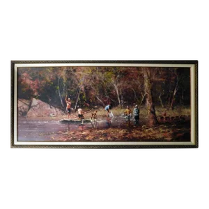 Robert Hagan "Fishing Friends" Giclee on Canvas Hand Signed