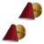 1950s Conical Red Metal & Brass Sconces by Gino Sarfatti for Arteluce, Unmarked - a Pair For Sale