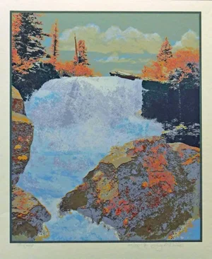 Greg McBride "Waterfall" Signed Numbered Serigraph on Paper 1980