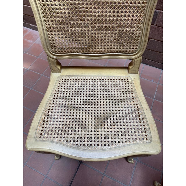 French Provincial Vintage French Provincial Cane Louis XV Style Wood Dining Chair. Three Available For Sale - Image 3 of 8