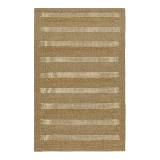 Rug & Kilim’s Scandinavian Rug with Beige and Taupe Geometric Stripes - 3x12 For Sale