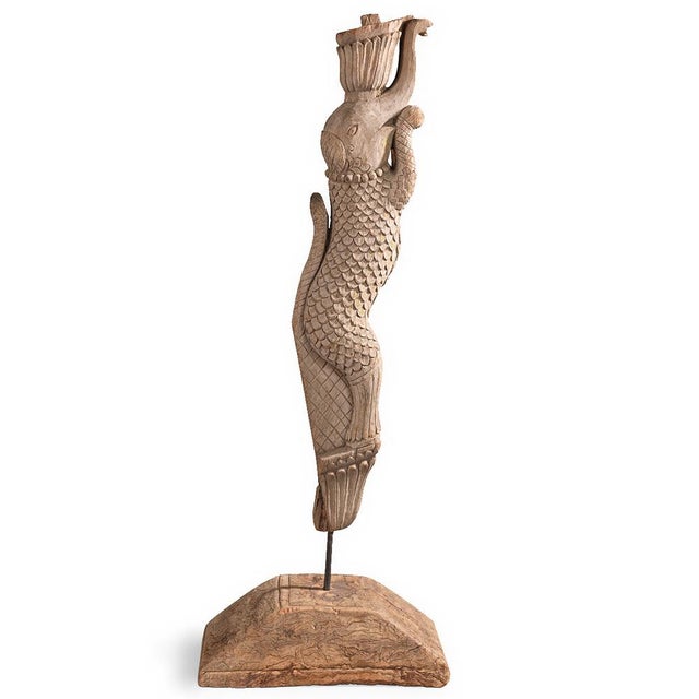 Vintage Carved Yali Temple Bracket, 1940s For Sale - Image 6 of 6