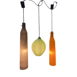Murano Glass Suspension Lamps by Alessandro Pianon for Vistosi, 1960, Italy, Set of 3 For Sale