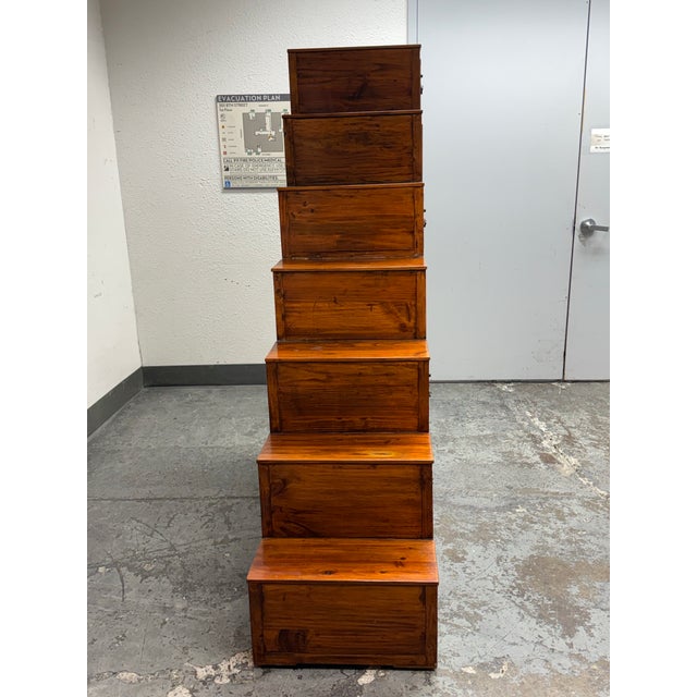 Late 20th Century Japanese Kaidan-Dansu Step Chest, Vintage For Sale - Image 5 of 12