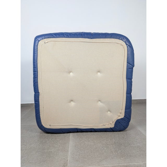 Vintage Togo Corner Sofa in French Blue Leather by Michel Ducaroy for Ligne Roset, 1980s For Sale - Image 10 of 16