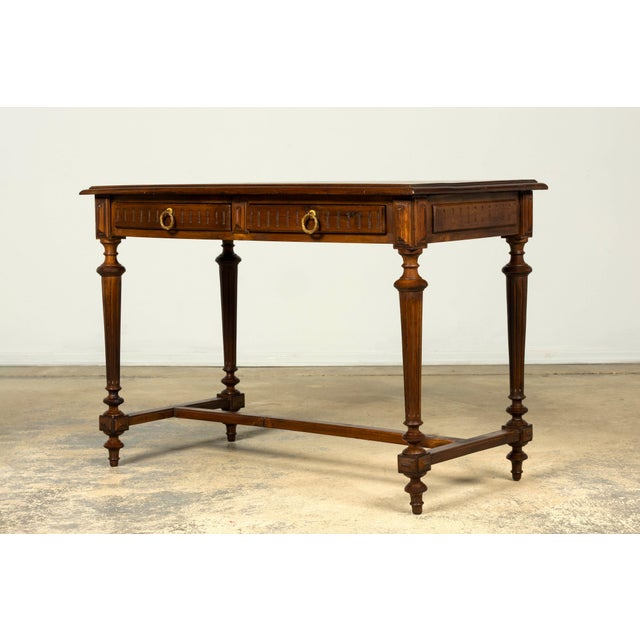 Late 19th Century Late 19th Century French Napoleon III Walnut Writing Desk For Sale - Image 5 of 18