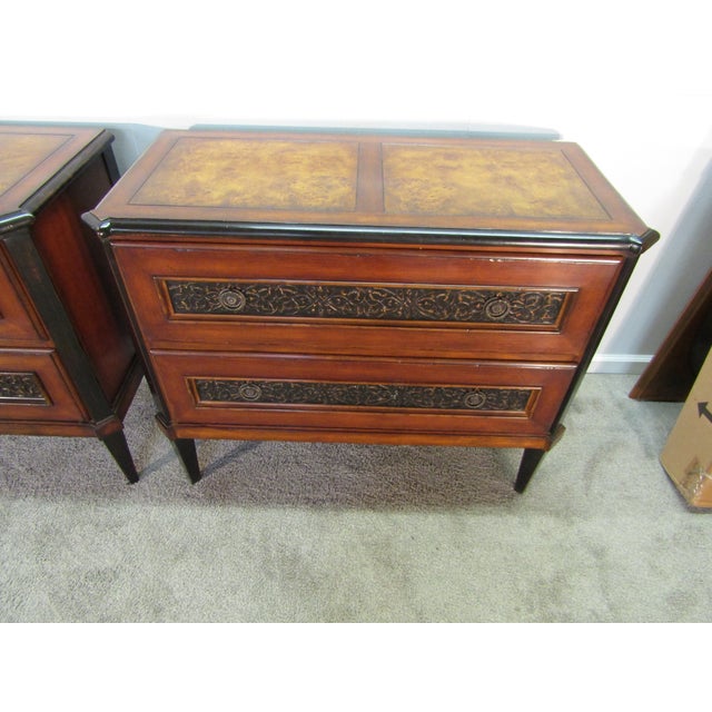 Brown Milling Road by Baker Furniture Pair of Matching Burl Wood Chests For Sale - Image 8 of 12