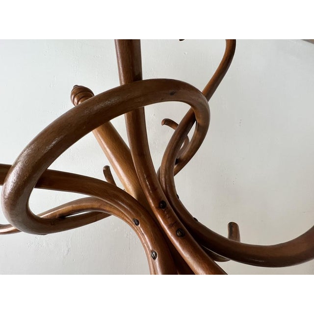 Wood Free Standing Coat Rack in the style of Thonet, 1950s For Sale - Image 7 of 15