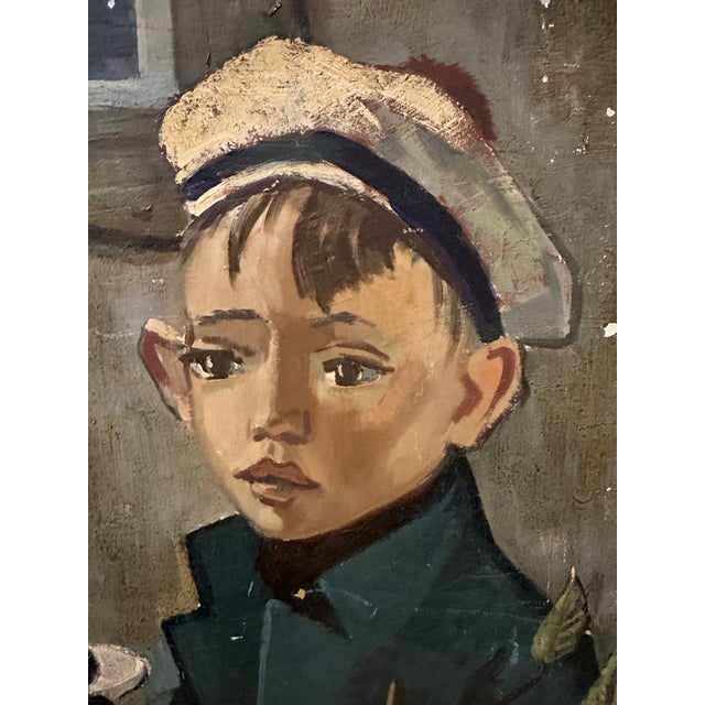 Figurative 1960s Portrait and Still Life Painting With Boy and Fruit For Sale - Image 3 of 11