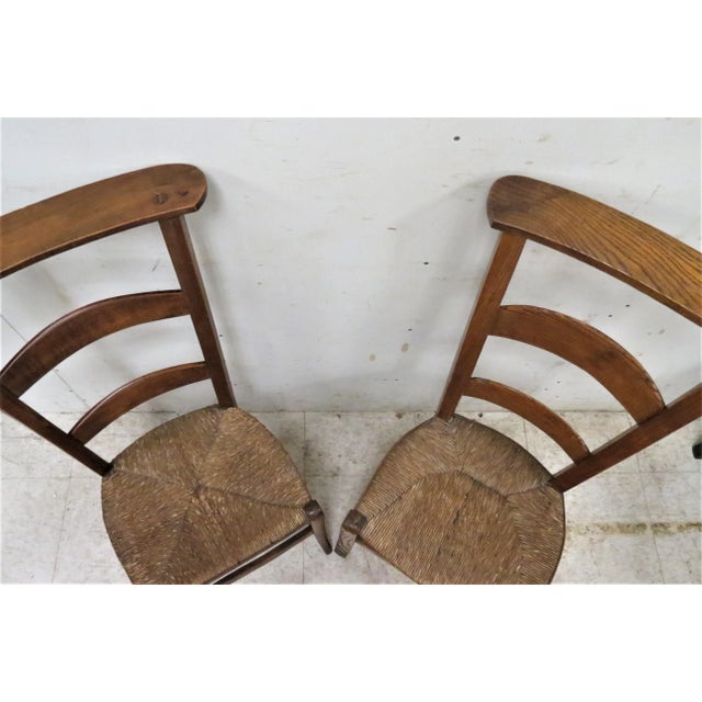 2 Antique French Prayer Chairs With Woven Rush Seats Chairish