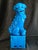 Mid-Century Vintage Turquoise Blue Foo Dogs. Matching Pair For Sale In New York - Image 6 of 12