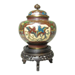 Japanese Cloisonné Urn on Stand