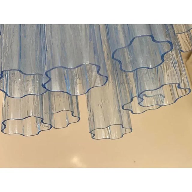 Sky-Blue Trunci Murano Glass Chandelier in Venini Style by Simoeng For Sale - Image 6 of 10