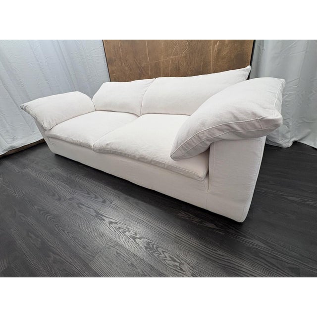 Rh Cloud 9' Luxe Sofa — 2-Cushion | Perennials Performance Textured Linen Weave | White For Sale - Image 11 of 18