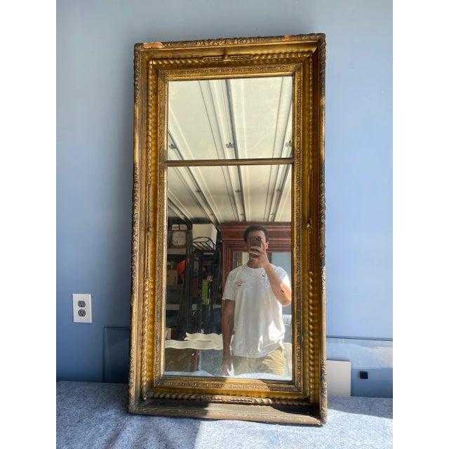 Antique Gilt Wood Pier Mirror – Ornate Gold Leaf Frame (Original Glass) Beautiful antique pier mirror featuring a richly...
