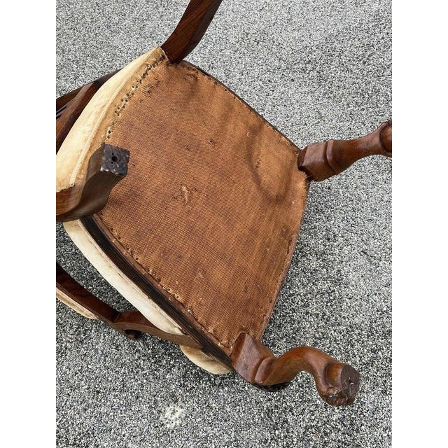 Victorian Carved Walnut Country House Library Armchair with Lion Paws Feet For Sale - Image 15 of 16