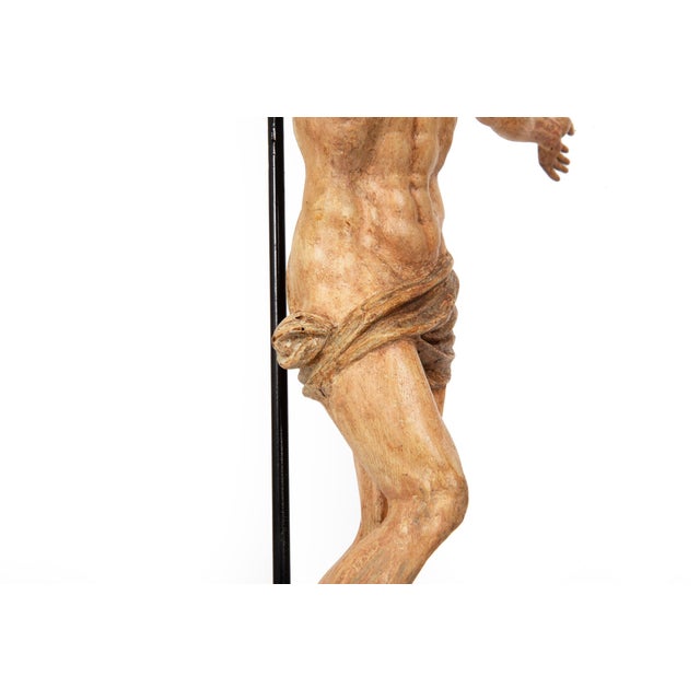 Spanish Polychromed Carved Corpus Christi Statue Sculpture, 18th/19th Century For Sale - Image 10 of 18