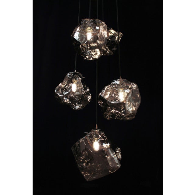 Contemporary Quartz 5 Lights Glass Pendant by Riviera Light For Sale - Image 3 of 9