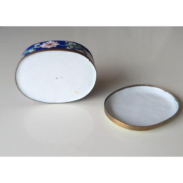 Vibrant Antique Cloisonné Butterfly Trinket Box For Sale - Image 4 of 5