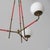 Mid-Century Modern Vintage Italian Brass and Red Lacquered Chandelier with Opaline Glass, 1950s For Sale - Image 3 of 13