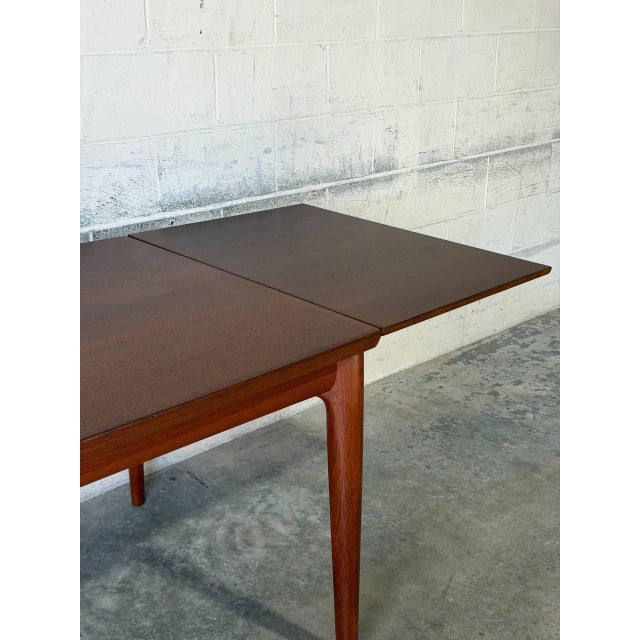 Teak Extendable Rectangular Dining Table With Two Leaves Danish Mid-Century Modern 1960s For Sale - Image 11 of 11