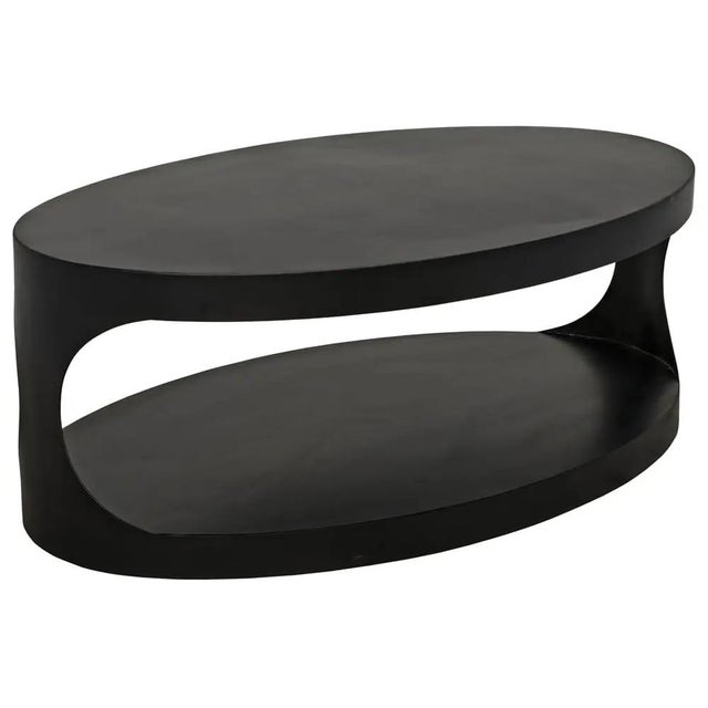 Mid-Century Modern NOIR Eclipse Oval Coffee Table, Black Iron For Sale - Image 3 of 6