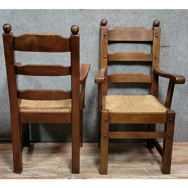 1950s Brutalist Armchairs in Wood, 1950s, Set of 2 For Sale - Image 5 of 8