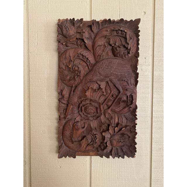 Auburn 18th Century (Late) High Relief Carved Heron and Frog Panel For Sale - Image 8 of 12