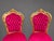 Late 20th Century Late 20c Louis XVI Gold Beech Fuchsia Red Chairs-Pair For Sale - Image 5 of 7
