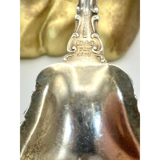 Late 19th Century 8 Strasbourg Sterling Lion Anchor Ice Cream Fork Pat. 1897 Monogram For Sale - Image 5 of 6