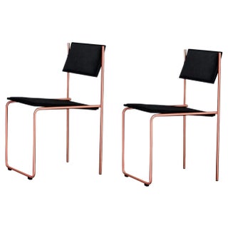 Set of Trampolín Chairs in Black & Copper by Pepe Albargues For Sale