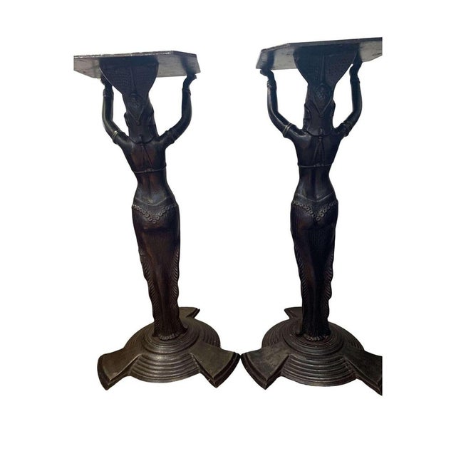 Vintage Cast Iron Tables of Female Figures, 1920s For Sale - Image 9 of 14