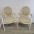 Pair of Ethan Allen Louis XVI Style Oval Back Armchairs in Distressed White Finish For Sale - Image 11 of 13