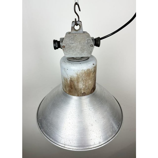 Industrial Aluminium Pendant Lamp from Polam Wilkasy, 1960s For Sale - Image 10 of 18