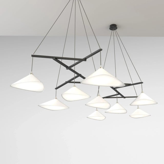 Mid-Century Modern Monumental Daniel Becker 'Emily 9' Chandelier in Matte White for Moss Objects For Sale - Image 3 of 12