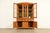 Late 20th Century Stickley Style Mission Oak Arts & Crafts Lighted Breakfront Bookcase Cabinet For Sale - Image 5 of 18