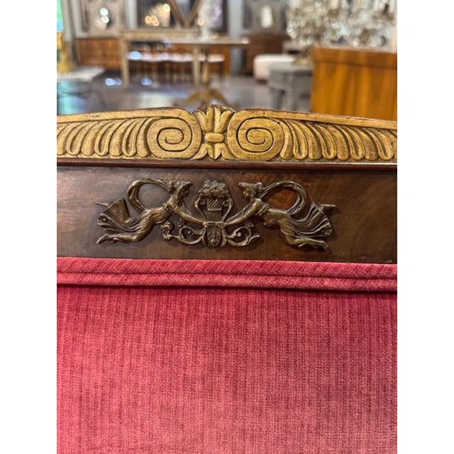 Wood 19th Century French Empire Walnut and Gilded Armchair For Sale - Image 7 of 7