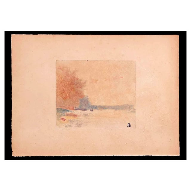 Edmond Cuisinier, Landscape Composition, Original Etching, Early 20th-Century For Sale