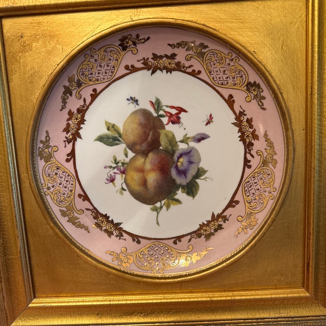 Wood 20th Century Hand Painted Fruit Motif Mounted Decoratives Plates by Mark Roberts, Framed- a Pair For Sale - Image 7 of 12