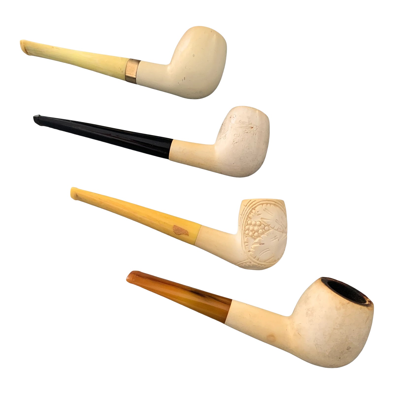 Early 20th Century Ivory, 14k Gold and Meerschaum Pipes From Big Band ...
