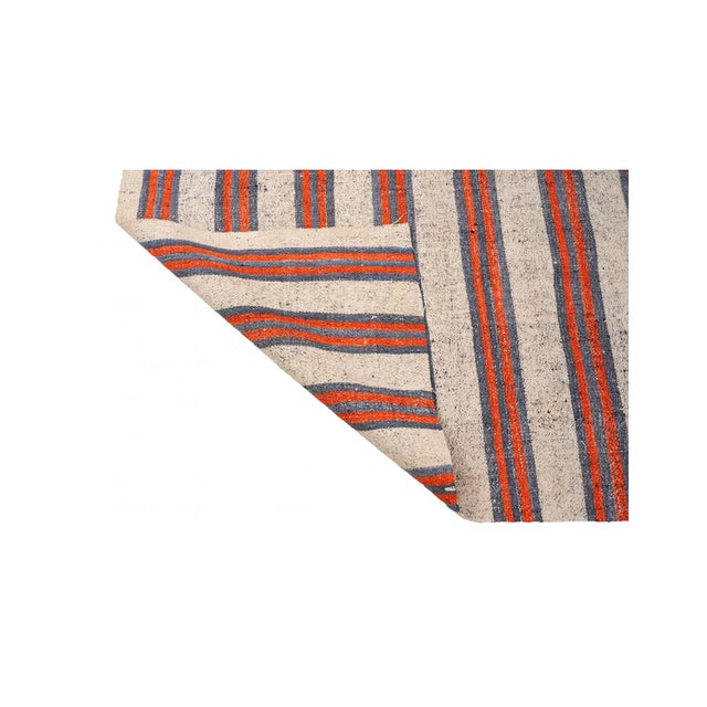 1960s Vintage Orange & White Kilim Rug - 7`5″ X 10`2″ For Sale - Image 5 of 6